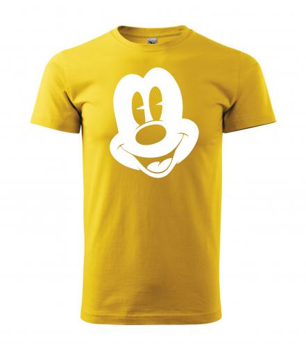 PotiskniTriko.cz Tričko pánské Mickey Mouse 272 žluté/bílý potisk Velikost pánského trička: L