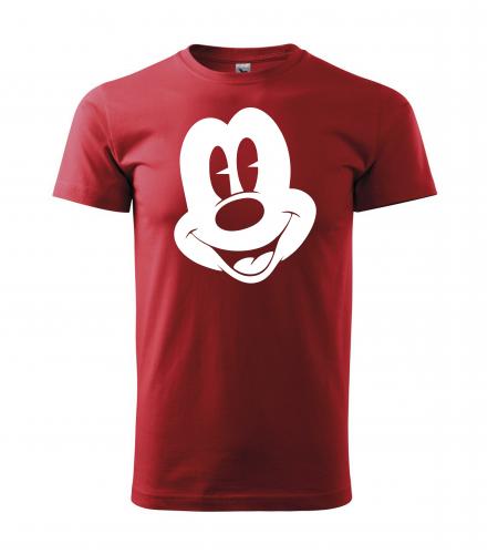 PotiskniTriko.cz Tričko pánské Mickey Mouse 272 červené/bílý potisk Velikost pánského trička: S