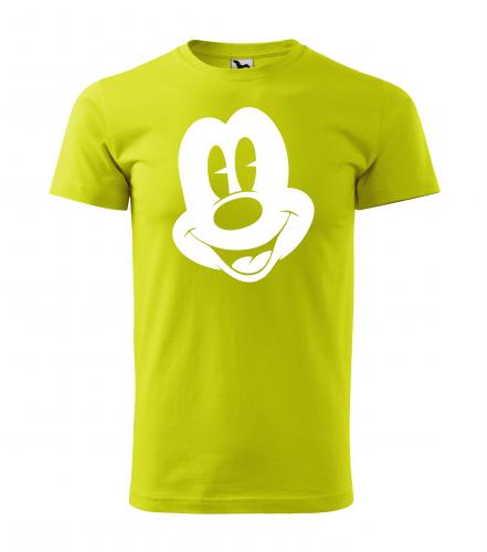 PotiskniTriko.cz Tričko pánské Mickey Mouse 272 limetkové/bílý potisk Velikost pánského trička: XS