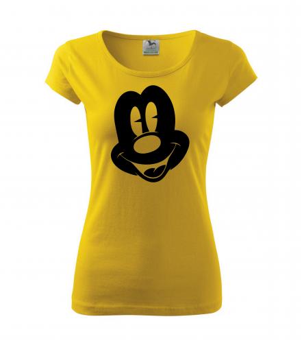 PotiskniTriko.cz Tričko Mickey Mouse 272 žluté/černý potisk Velikost dámského trička: XXL