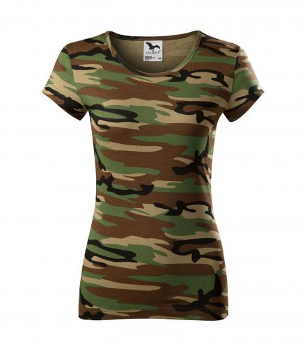 Malfini a.s. Dámské tričko CAMOUFLAGE PURE Barva trička: Camouflage Brown, Velikost dámského trička: S