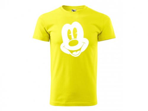 PotiskniTriko.cz Tričko pánské Mickey Mouse 272 citrónové/bílý potisk Velikost pánského trička: S