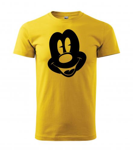 PotiskniTriko.cz Tričko pánské Mickey Mouse 272 žluté/černý potisk Velikost pánského trička: XS