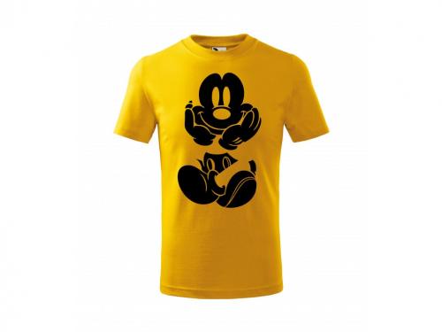 PotiskniTriko.cz Tričko dětské Mickey 261 žluté/černý potisk Velikost dětského trička: 134 cm/8 let