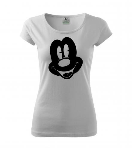 PotiskniTriko.cz Tričko Mickey Mouse 272 bílé/černý potisk Velikost dámského trička: XL