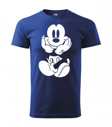 PotiskniTriko.cz Tričko pánské Mickey Mouse 261 král. modrá/bílý potisk Velikost pánského trička: XL