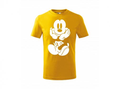 PotiskniTriko.cz Tričko dětské Mickey 261 žluté/bílý potisk Velikost dětského trička: 134 cm/8 let