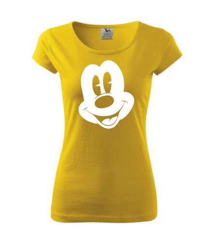 PotiskniTriko.cz Tričko Mickey Mouse 272 žluté/bílý potisk Velikost dámského trička: XS