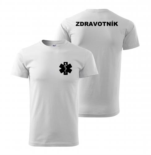PotiskniTriko.cz Tričko Zdravotník bílé/černý potisk Velikost pánského trička: XL