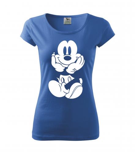 PotiskniTriko.cz Tričko Mickey Mouse 261 azurové/bílý potisk Velikost dámského trička: XL