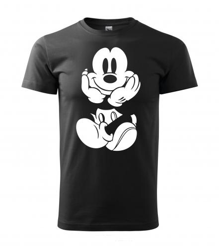 PotiskniTriko.cz Tričko pánské Mickey Mouse 261 černé/bílý potisk Velikost pánského trička: M