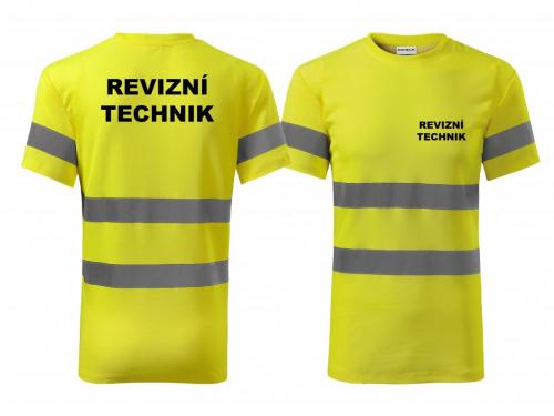 PotiskniTriko.cz Reflexní triko žluté Revizní technik Velikost pánského trička: M