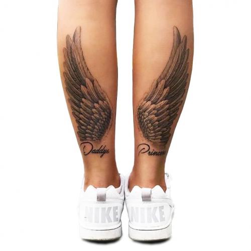 Dočasné falešné tetování na nohy Andělská křídla 2 kusy