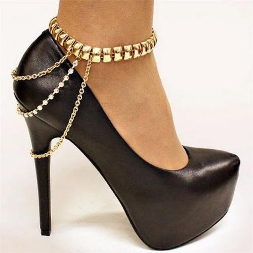 Sonya řetízek pro boty na vysokém podpatku s kamínky zlatý