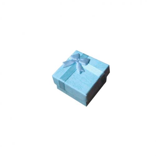 Dárková krabička s mašličkou na šperky 4x4 cm bledě modrá