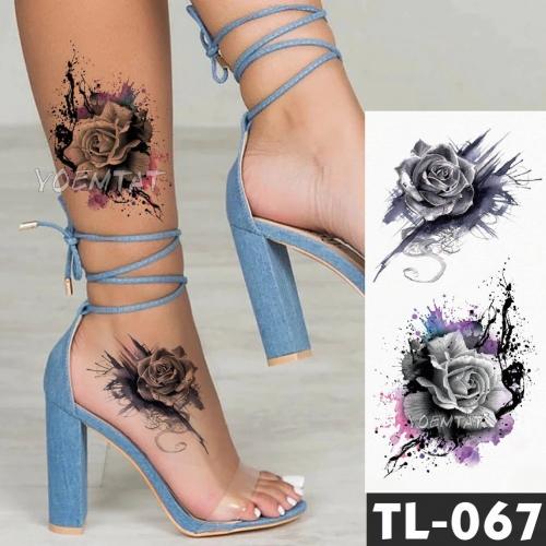 Dočasné falešné tetování na nohu vzor růže