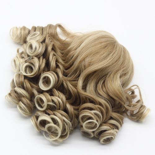 Fantasy kudrnatá vlasová paruka pro panenky blond melír - E